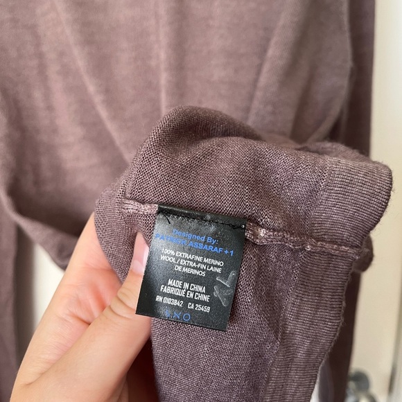 Men’s Patrick Assaraf Extra-Fine Merino Vintage Wash Crewneck | Size Large - Picture 4 of 7